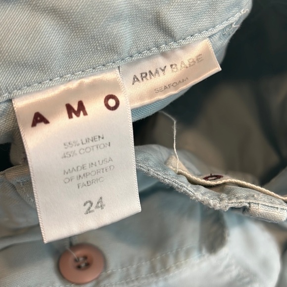 AMO Army Babe Linen Cargo Pants in Seafoam Size 24 - Picture 8 of 8